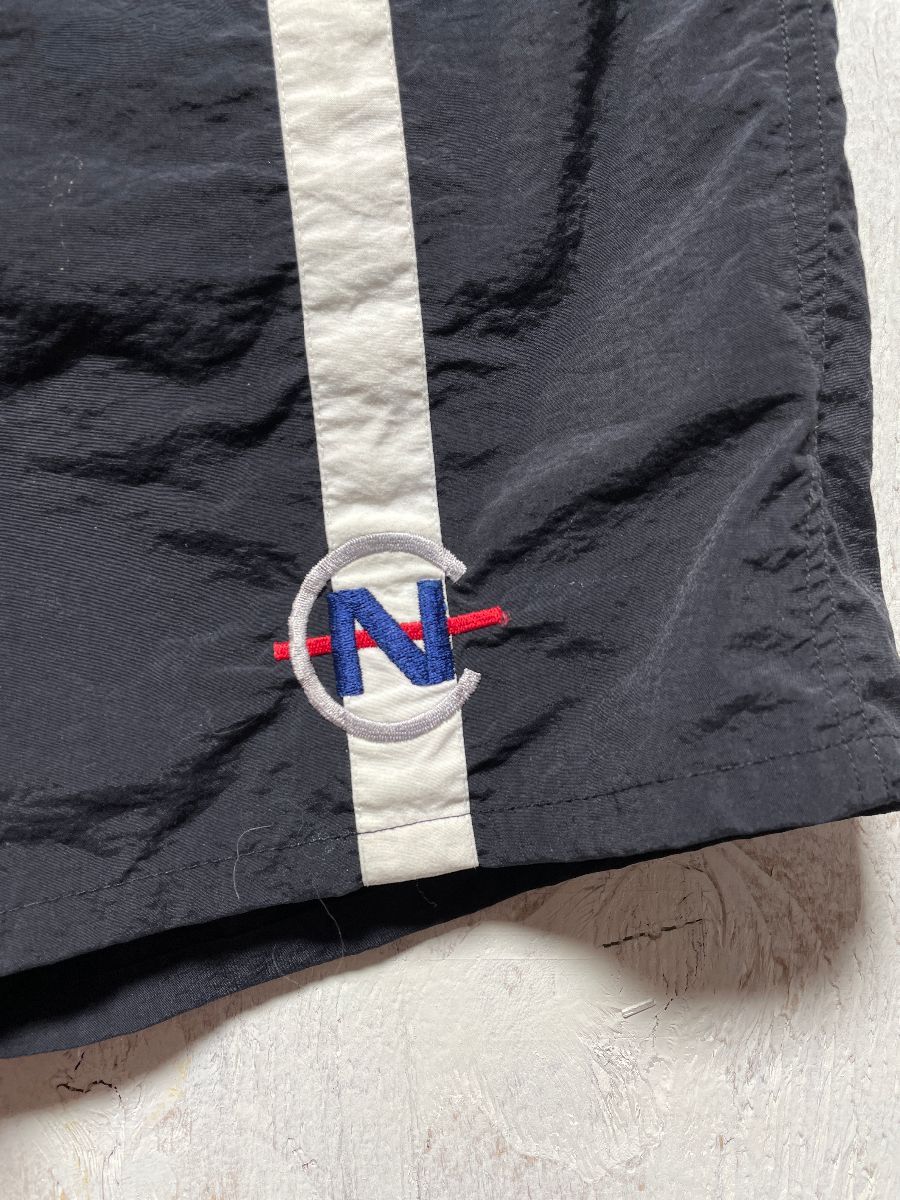 Nice 1990s Nautica Side Logo Competition Color Block Swim Trunks ...