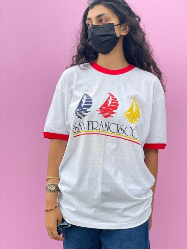 product details: SAN FRANCISCO BOAT GRAPHIC RINGER T-SHIRT *DEADSTOCK CONDITON photo