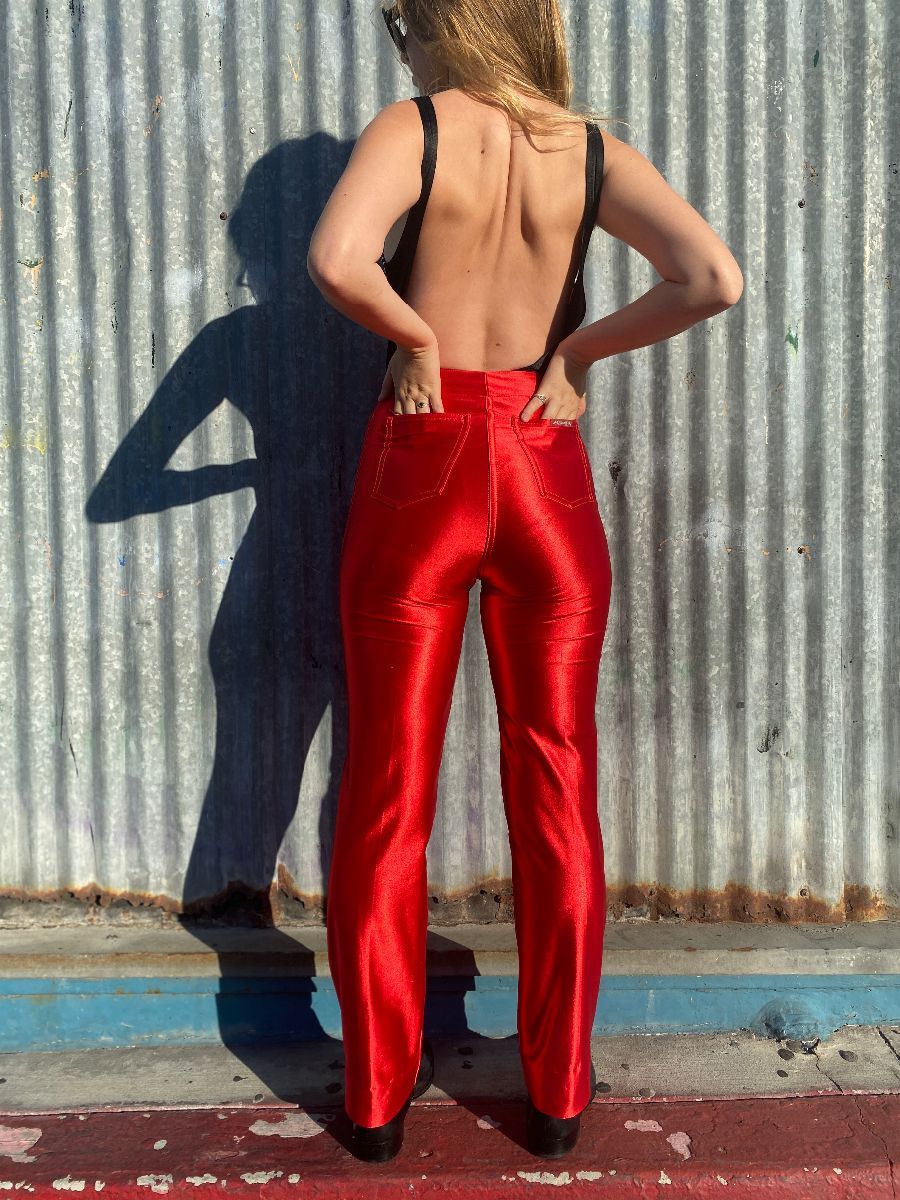 As-is Incredible 70s High Waisted Satin Roller Disco Pants