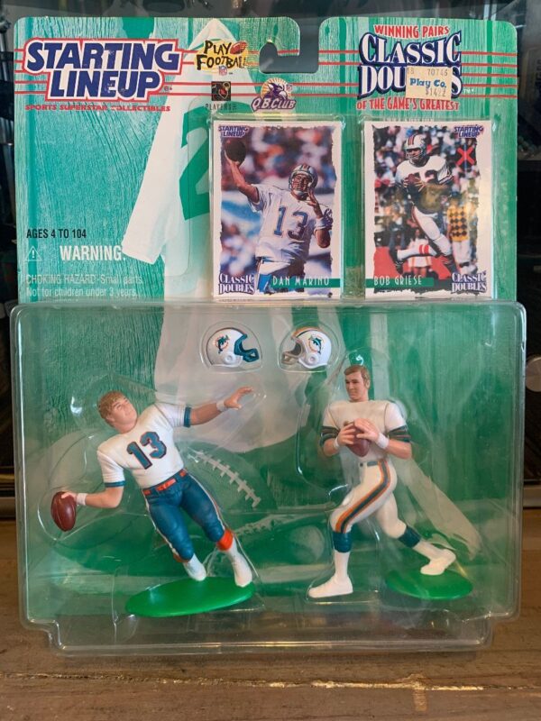 product details: STARTING LINEUP SPORTS ACTION FIGURES NEW IN PACKAGE - CLASSIC DOUBLES, DAN MARINO & BOB GRIESE, MIAMI DOLPHINS, 1997 AS-IS photo