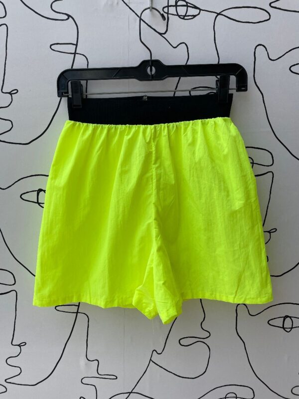 product details: SUPER ADORABLE HIGH-WAISTED NEON WINDBREAKER SHORTS WITH WIDE ELASTIC BAND photo