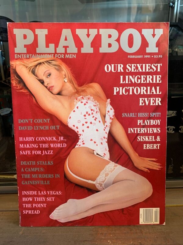 product details: PLAYBOY MAGAZINE | FEBRUARY 1991 | OUR SEXIEST LINGERIE PICTORIAL EVER, MURDERS IN GAINSVILLE, INSIDE LAS VEGAS, DAVID LYNCH photo
