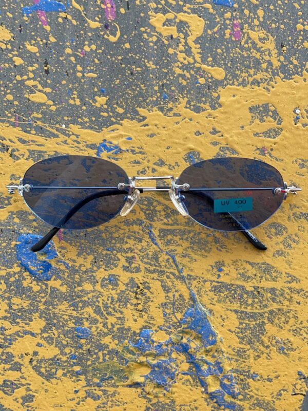 product details: Y2K DEADSTOCK CLEAR BLUE OVAL FRAME SUNGLASSES photo