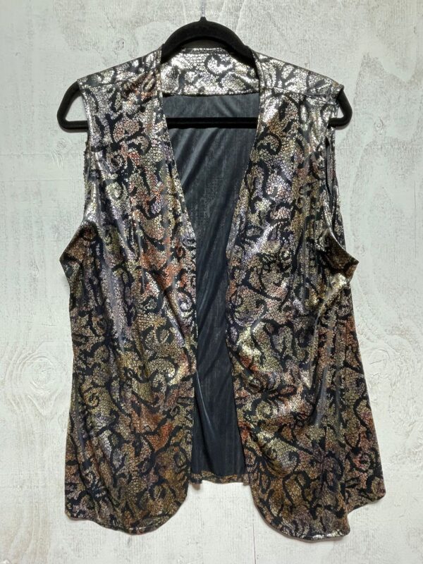 product details: 1980S SLOUCHY SHIMMERY METALLIC PRINT VEST photo