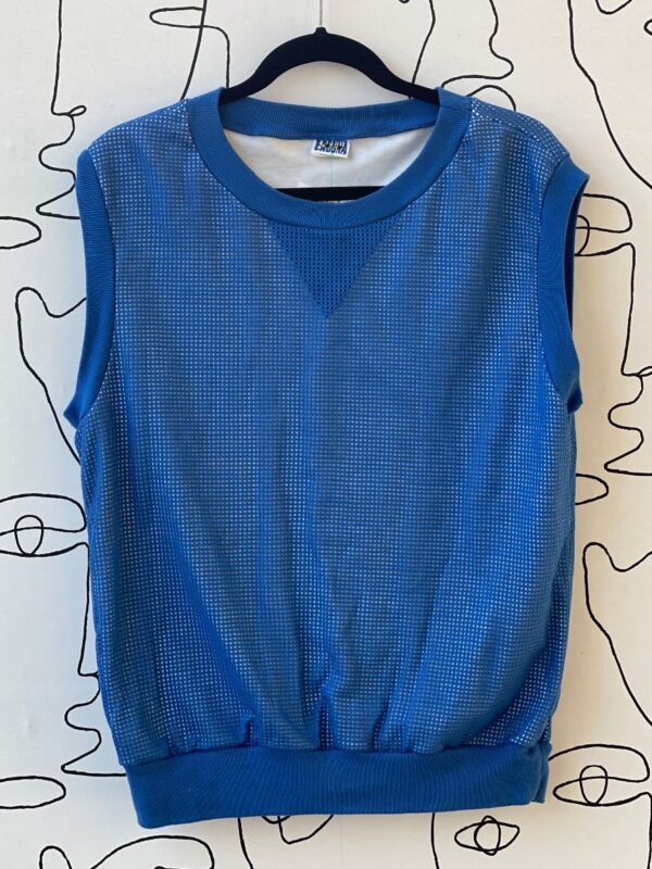product details: MESH LAYERED TANK TOP W/ SOLID ELASTIC TRIM photo