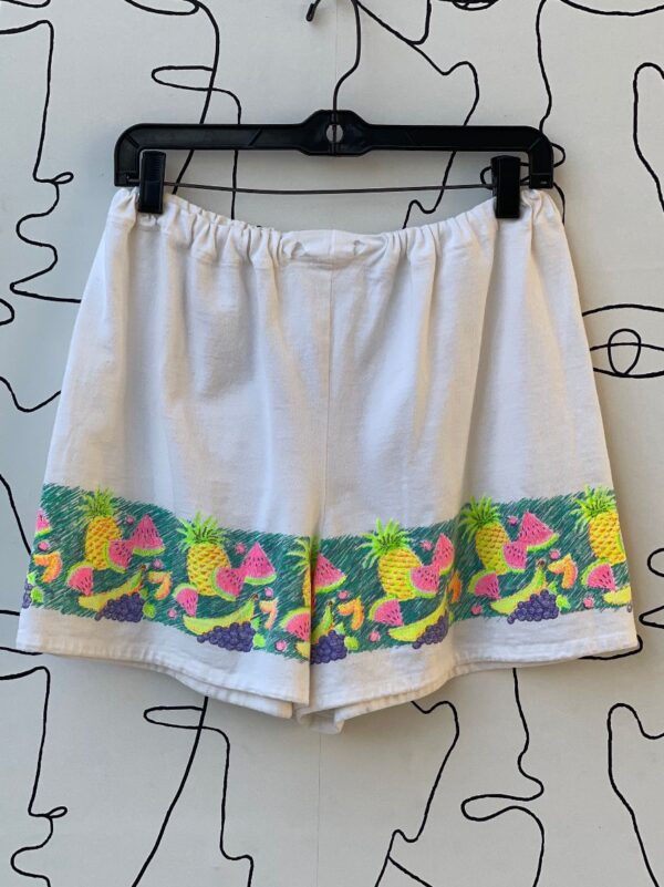 product details: AS IS - BRIGHT NEON FRUIT PRINT GRAPHIC COTTON SHORTS photo