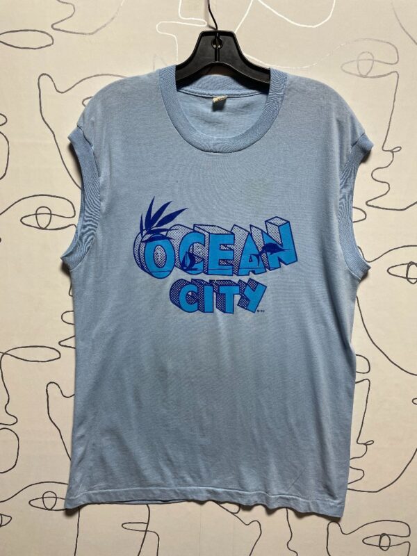 product details: OCEAN CITY GRAPHIC SLEEVELESS TEE AS-IS photo