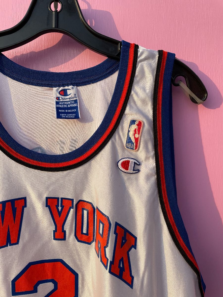 Lot Detail - Larry Johnson 97-98 Game Worn and Signed New York Knicks Jersey