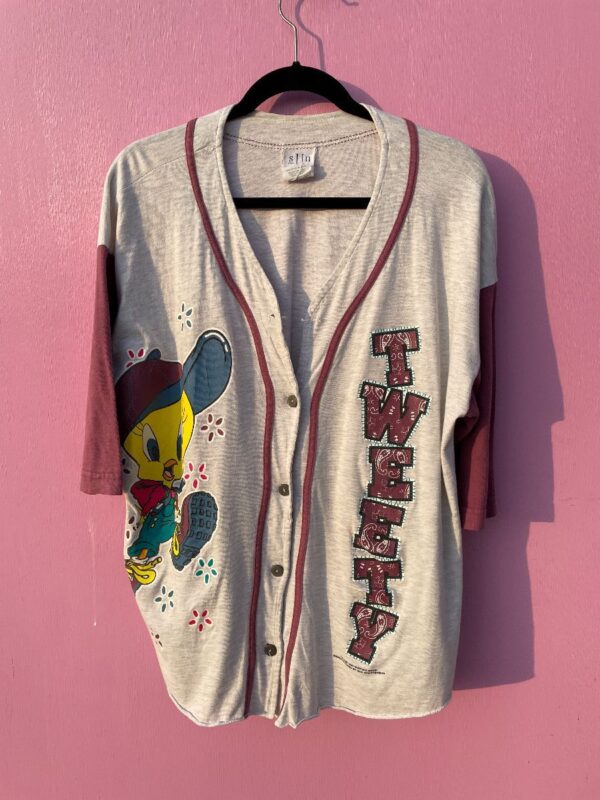 product details: HIP-HOP TWEETY BASEBALL STYLE JERSEY SHIRT LOONEY TUNES AS-IS photo