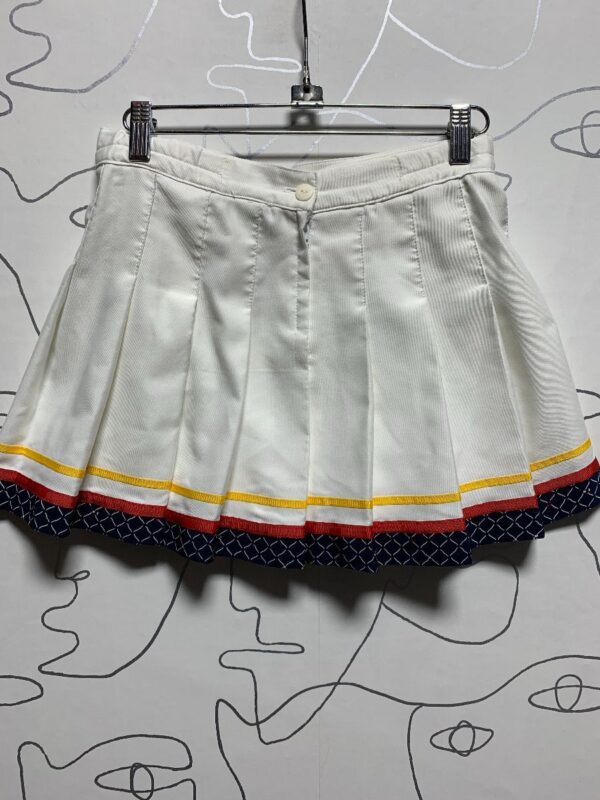 product details: ADORABLE PLEATED RETRO TENNIS SKIRT PRIMARY HORIZONTAL STRIPED photo