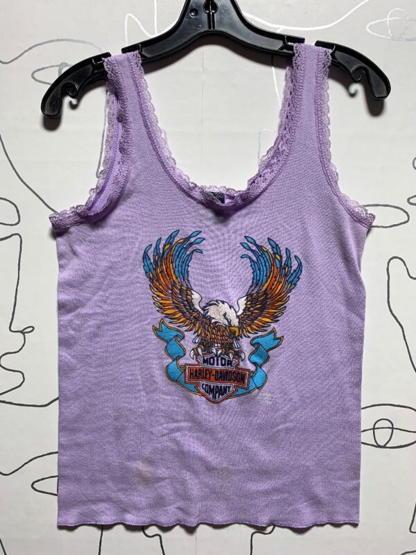 product details: 3D EMBLEM HARLEY DAVIDSON LACONIA 92 MOTOR RACES LACED LINING TANK TOP AS-IS photo