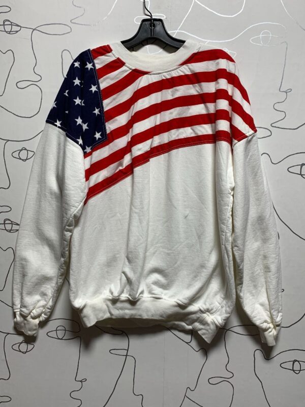 product details: AS IS -AMERICAN FLAG PATCHWORK PULLOVER SWEATSHIRT photo