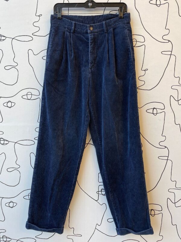 product details: CLASSIC 1990S HIGH-WAISTED PLEATED CORDUROY TROUSERS photo