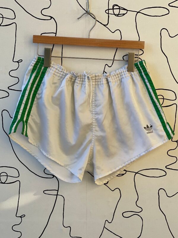 product details: ADIDAS DRAWSTRING ATHLETIC NYLON TRACK SHORTS WITH SIDE STRIPE AS-IS photo