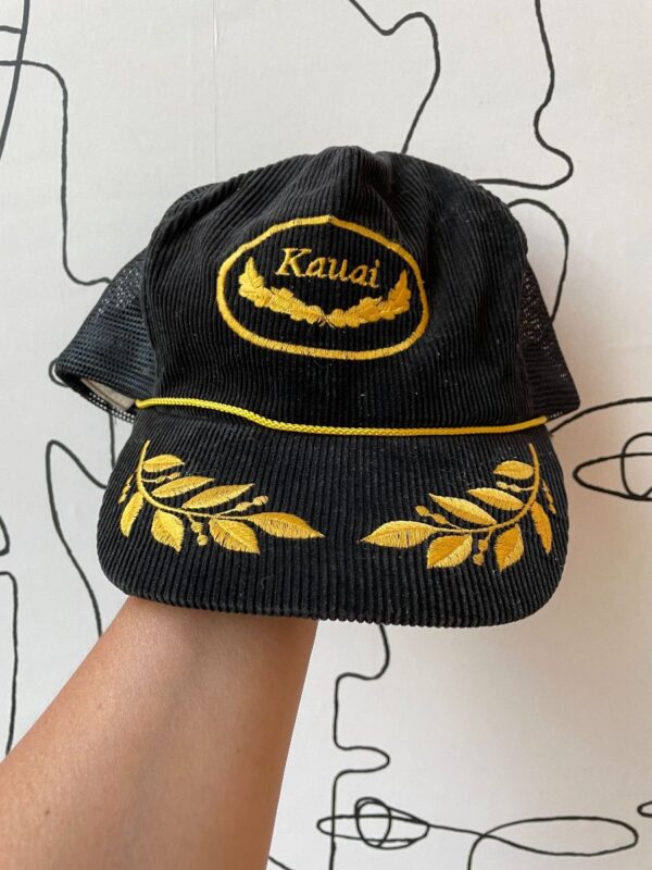 product details: EMBROIDERED KAUAI CORDUROY TRUCKER HAT photo