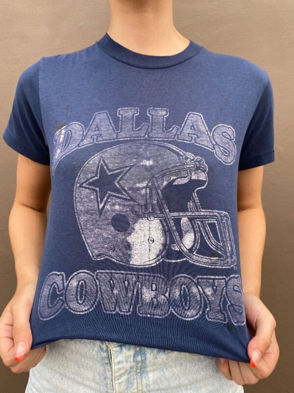product details: AS IS - SUPER THIN DALLAS COWBOYS FADED GRAPHIC T-SHIRT SMALL FIT photo