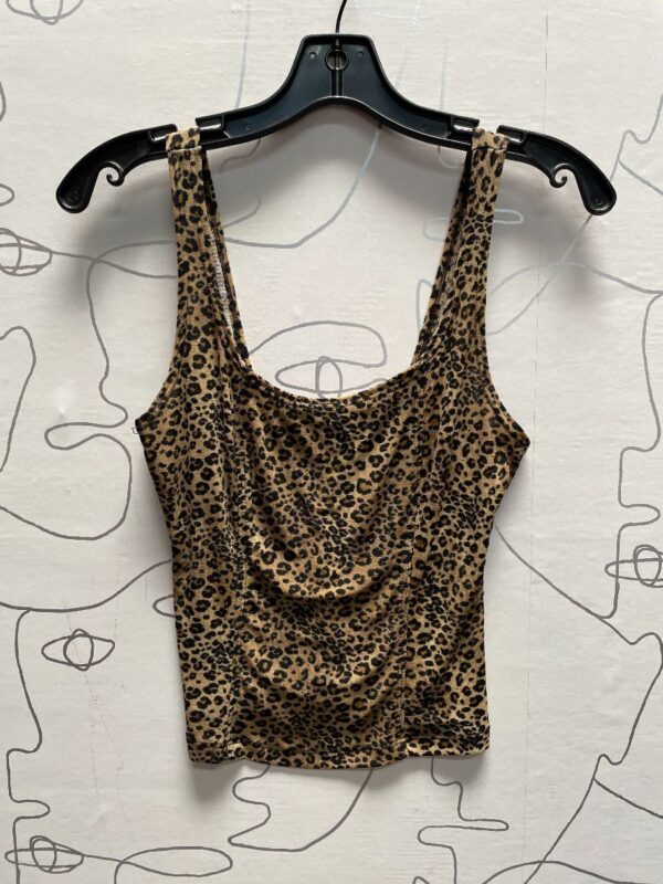 product details: SUPER CUTE 90S CHEETAH PRINT CROPPED & TAPERED SLINKY TANK TOP photo