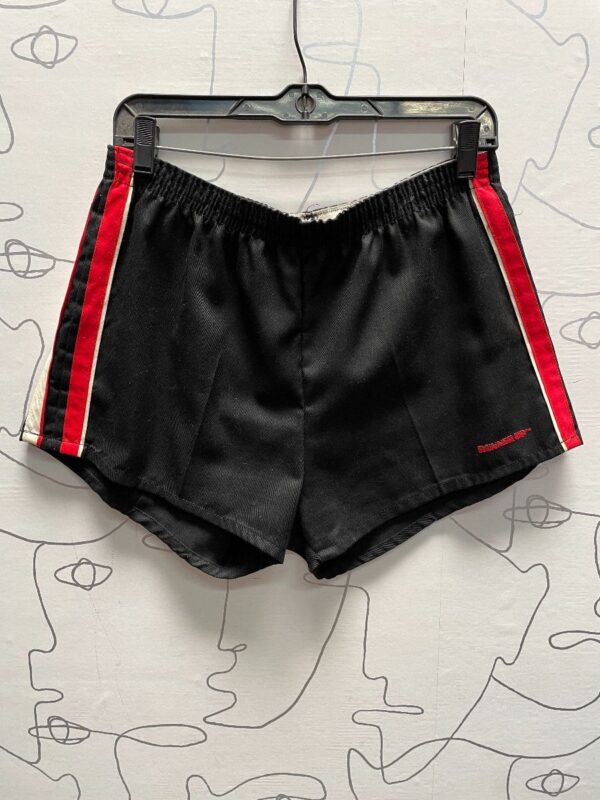 product details: AS-IS AWESOME 1970S ATHLETIC SHORTS WITH VERTICAL SIDE STRIPES HIGH CUT SIDES photo