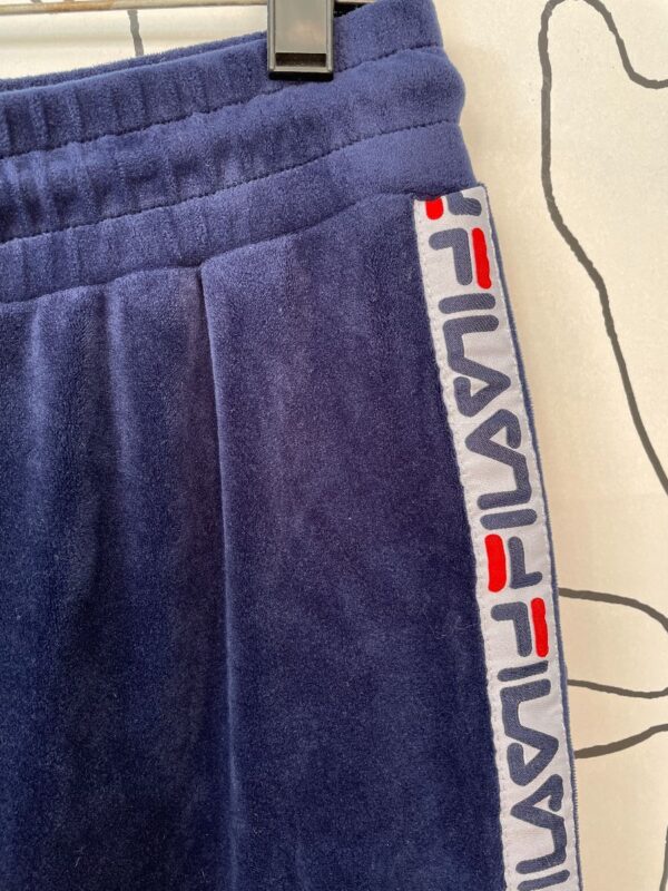 Sporty Fila Navy Blue Velour Sweatpants Logo Side Stripe | Boardwalk ...