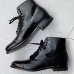 MADISON PATENT LEATHER LACE UP ANKLE BOOTS *WITH BOX