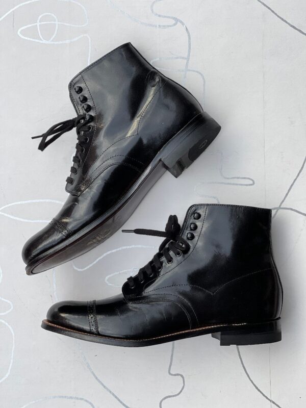 product details: MADISON PATENT LEATHER LACE UP ANKLE BOOTS *WITH BOX photo