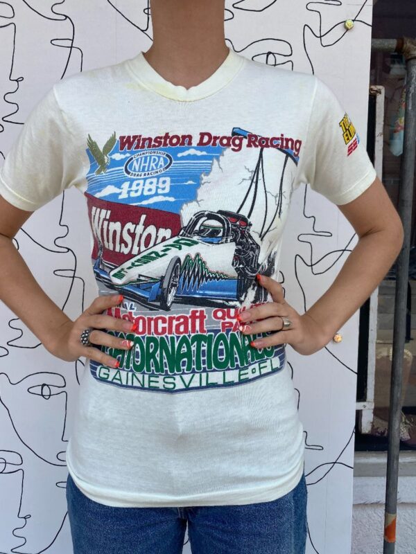 product details: AS IS - WINSTON DRAG RACING 1989 GATORNATIONALS GAINESVILLE, FL GRAPHIC SMALL FIT T-SHIRT photo