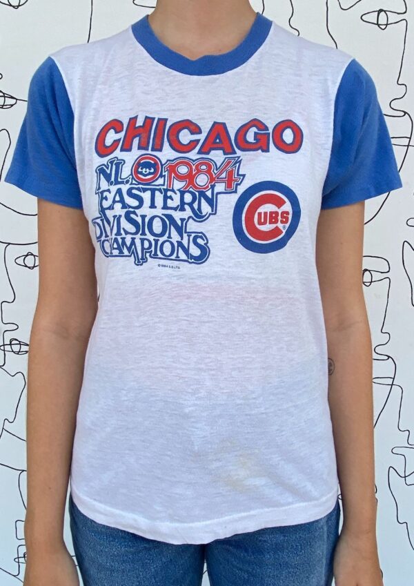 product details: AS IS - THIN SINGLE STITCH 1984 CHICAGO CUBS EASTERN DIVISION CHAMPIONS GRAPHIC T-SHIRT photo