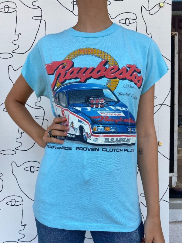 product details: AS IS - CUT SLEEVE RAYBESTOS PERFORMANCE PROVEN CLUTCH RACE CAR GRAPHIC T-SHIRT photo