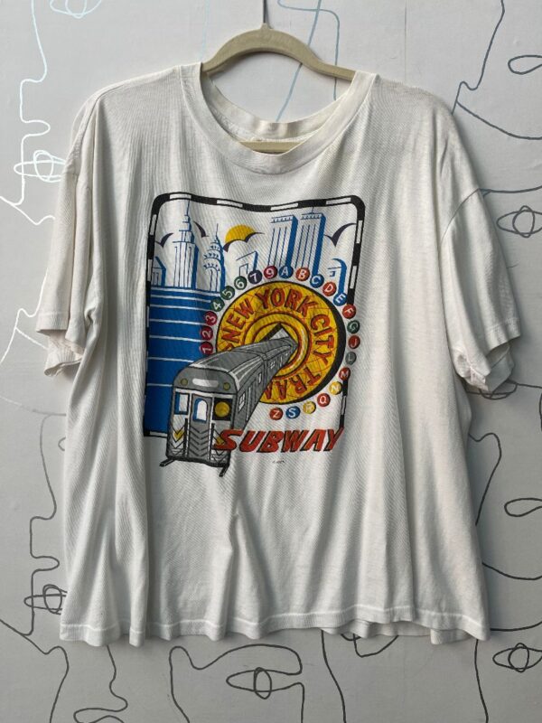 product details: AS IS - 100%COTTON THIN BOXY FIT NEW YORK CITY SUBWAY GRAPHIC T-SHIRT photo
