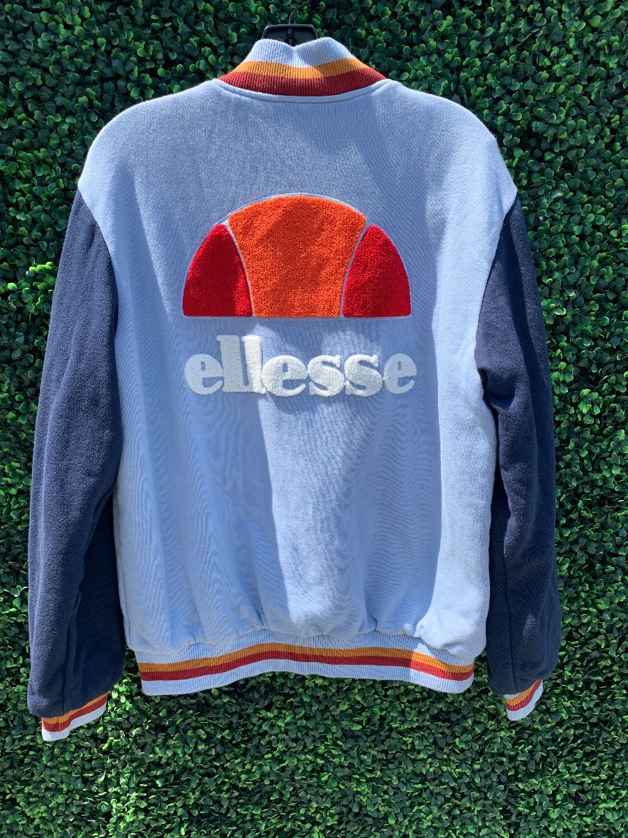 As-is Dyed Ellesse Cotton Varsity Jacket W/ Chenille Back Design ...
