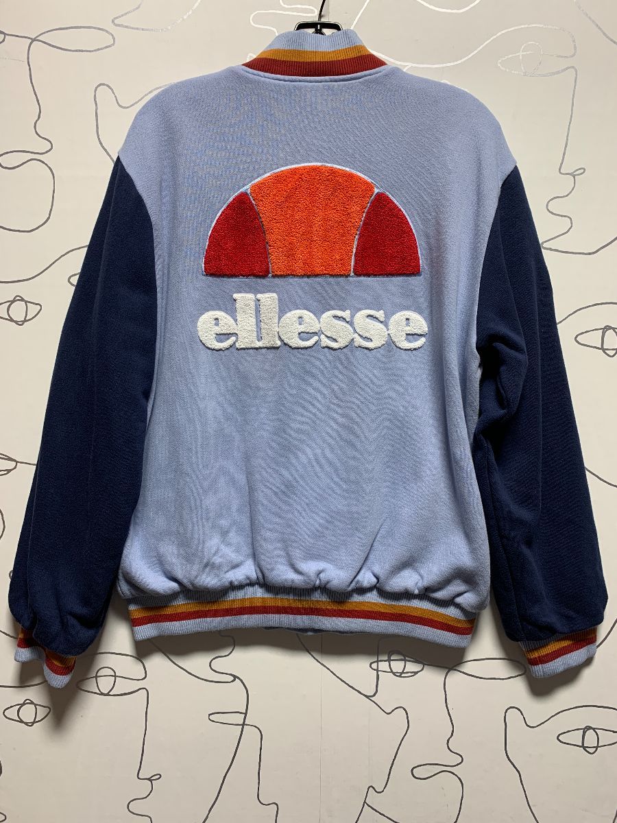 As-is Dyed Ellesse Cotton Varsity Jacket W/ Chenille Back Design ...