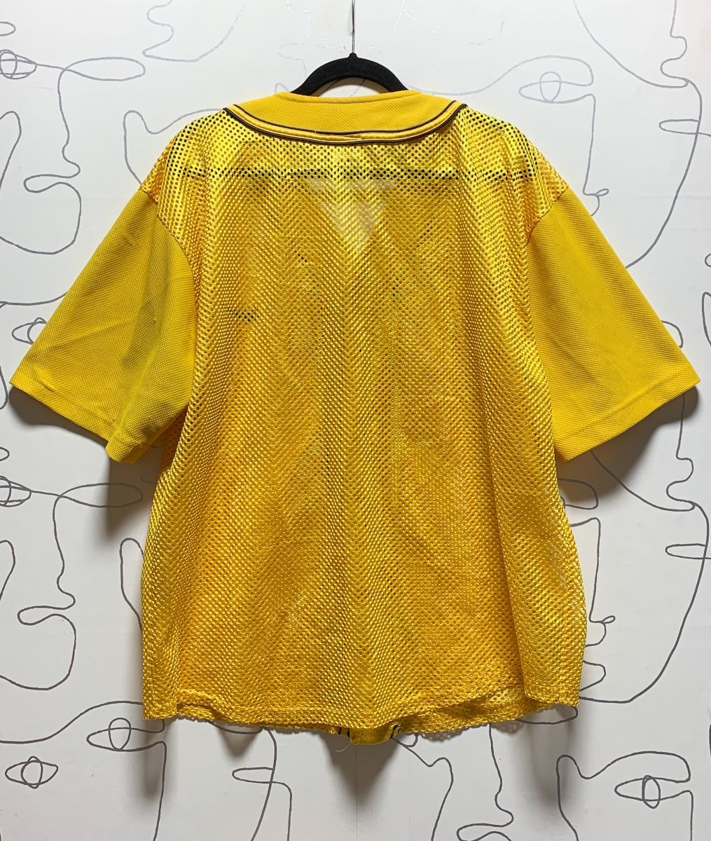 As Is-nike Netted Button Up Short Sleeve Baseball Style Jersey