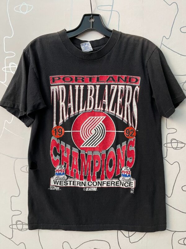 product details: AS IS - 1992 NBA FINALS PORTLAND TRAILBLAZERS CHAMPIONS GRAPHIC T-SHIRT photo