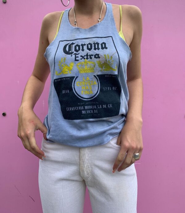 product details: AS IS AMAZING CORONA BEER RACERBACK COTTON TANK TOP photo