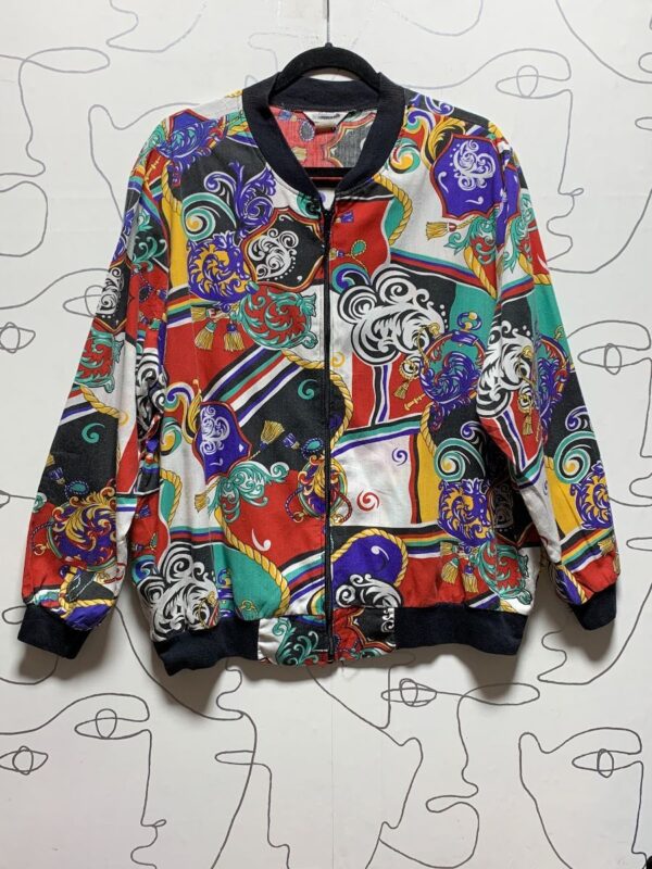 product details: RAD COTTON BAROQUE PRINT BOMBER JACKET photo