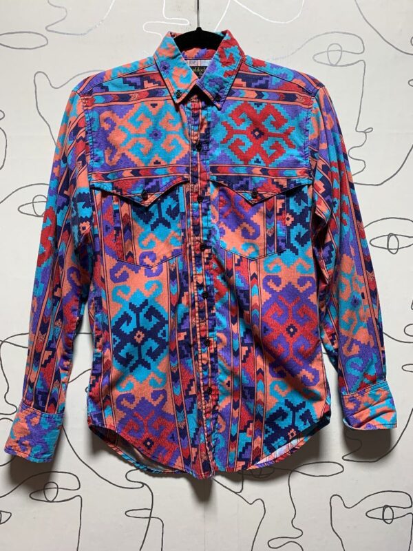 product details: 1990S SOUTHWESTERN PRINT LONG SLEEVE BUTTON UP WESTERN SHIRT photo