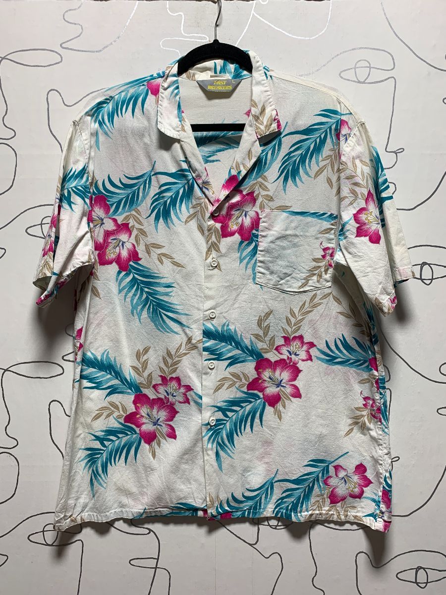 1980s Cotton Floral Print Hawaiian Shirt | Boardwalk Vintage