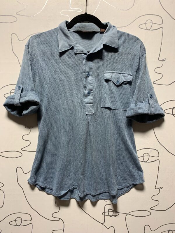 product details: NETTED HALF BUTTON UP POLO STYLE SHIRT photo