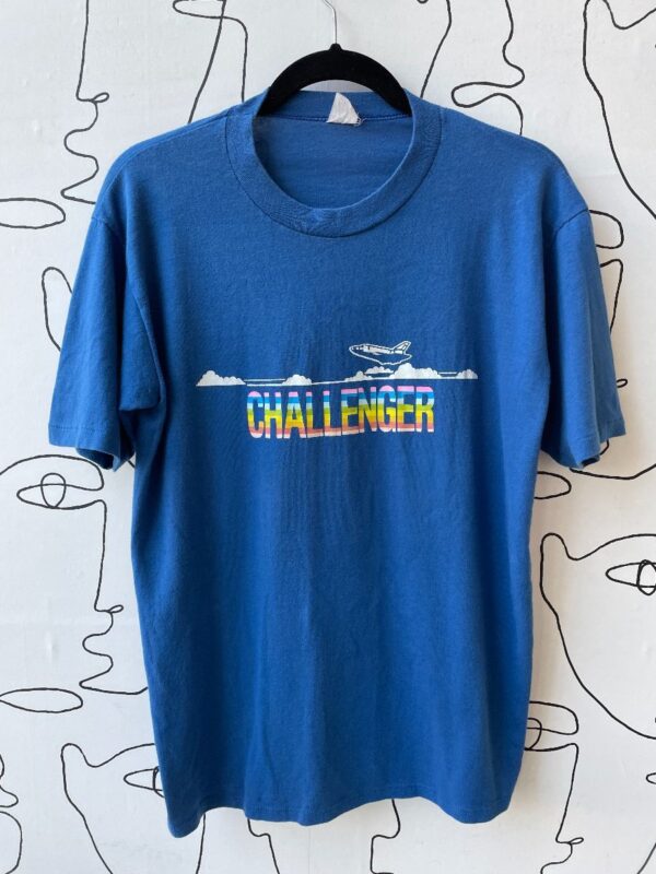 product details: RAD NASA CHALLENGER SPACE SHUTTLE RAINBOW GRAPHIC T-SHIRT photo