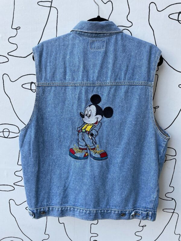 product details: EMBROIDERED MICKEY MOUSE DENIM VEST photo