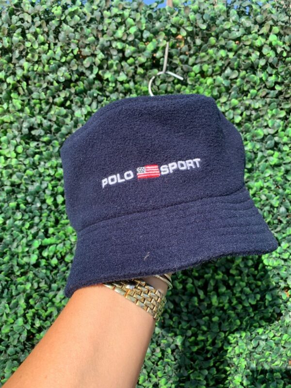 product details: EMBROIDERED POLO SPORT FLEECE BUCKET HAT MADE IN USA photo