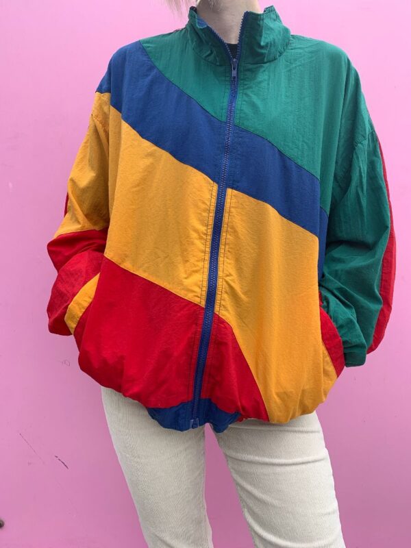 product details: 1990S COLOR-BLOCK PANELED COLOR-BLOCK WINDBREAKER photo