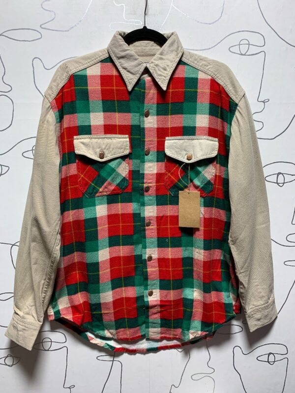 product details: DEADSTOCK WESTERN STYLE TWO-TONE FLANNEL BUTTON UP SHIRT photo