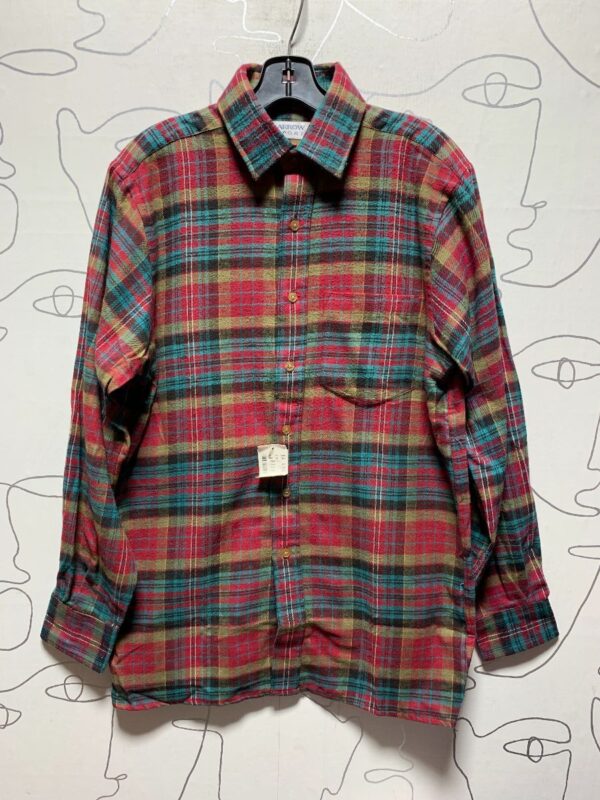 product details: DEADSTOCK PLAID FLANNEL LONG SLEEVE BUTTON UP SHIRT photo