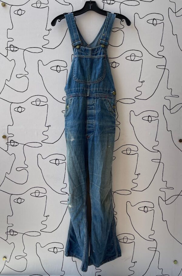 product details: CRAZY DISTRESSED UNION MADE DISTRESSED DENIM OVERALLS photo
