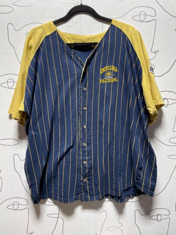 product details: 1990S INDIANA PACERS COTTON BUTTON UP SHORT SLEEVE JERSEY photo