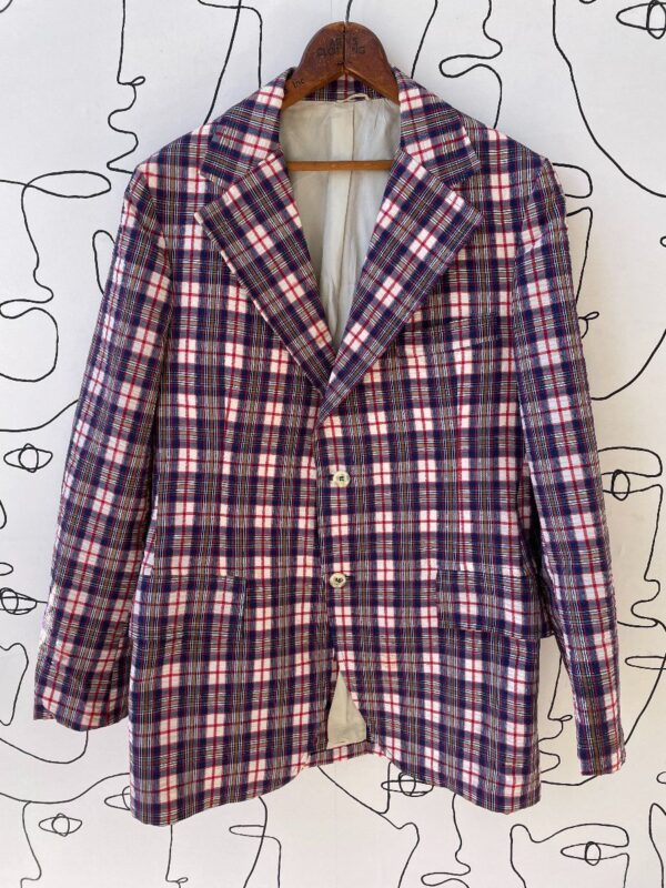 product details: AS-IS TEXTURED PLAID BLAZER JACKET photo