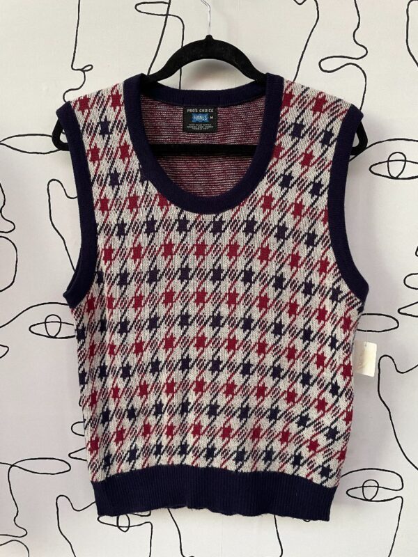 product details: KNIT STAR HOUNDSTOOTH DESIGN SWEATER VEST AS-IS photo