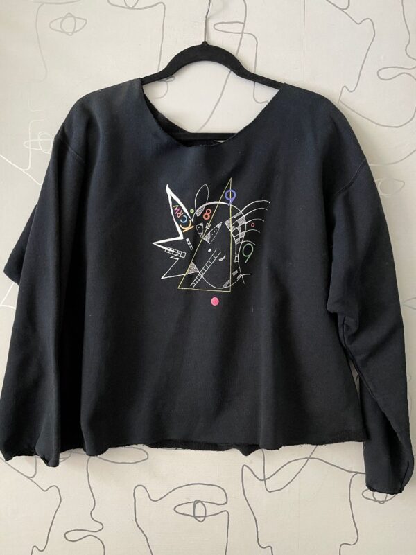 product details: ABSTRACT KCRW GRAPHIC RECONSTRUCTED PULLOVER SWEATSHIRT photo