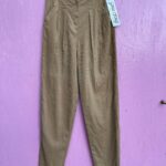 1980S DEADSTOCK TAPERED LEG HIGH WAISTED PLEATED CORDUROY PANTS NOS NWT